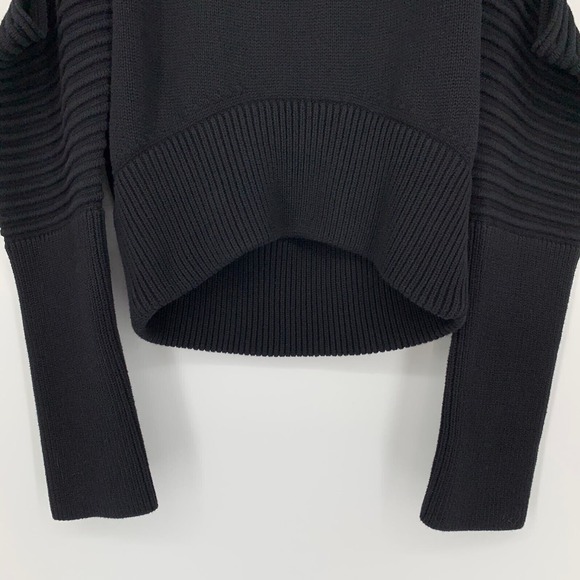 Asilio Size Small The Reckoning Knit Sweater Cutout Ribbed Textured Black - Picture 4 of 10